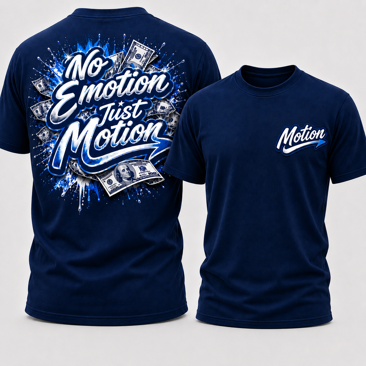 No Emotion Just Motion Blue Tee