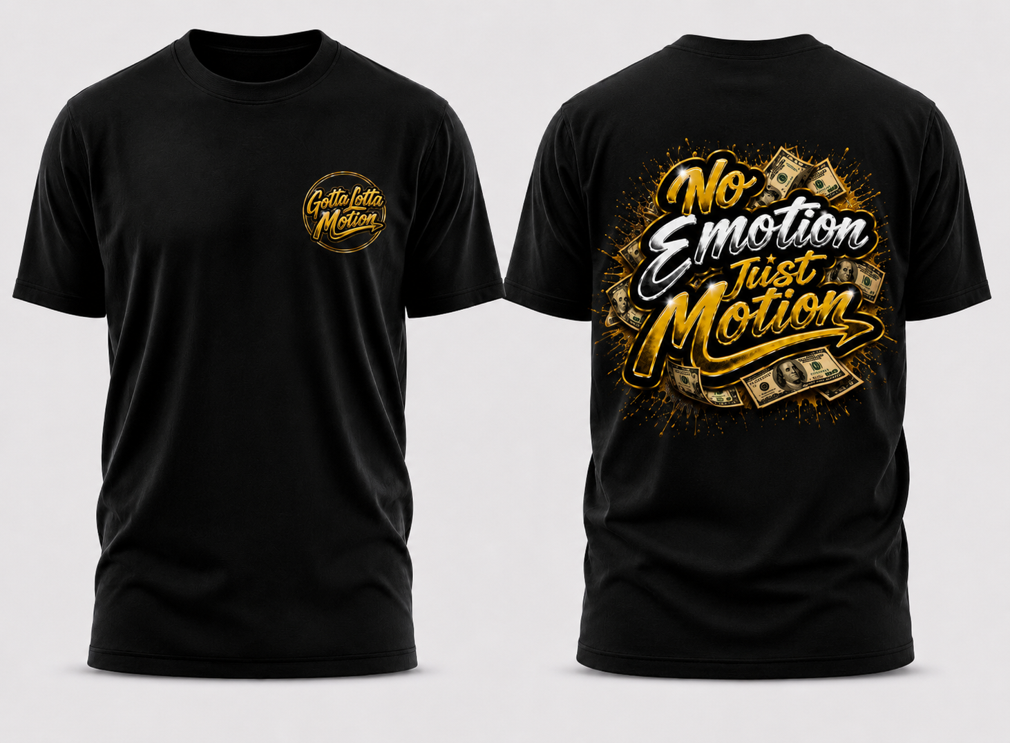 No Emotion Just Motion Black Tee