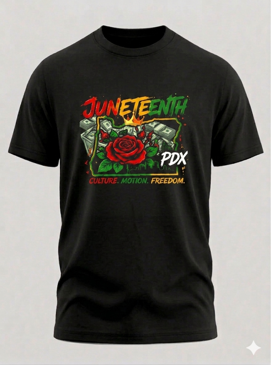 Exclusive Juneteenth Rose City PDX T-Shirt